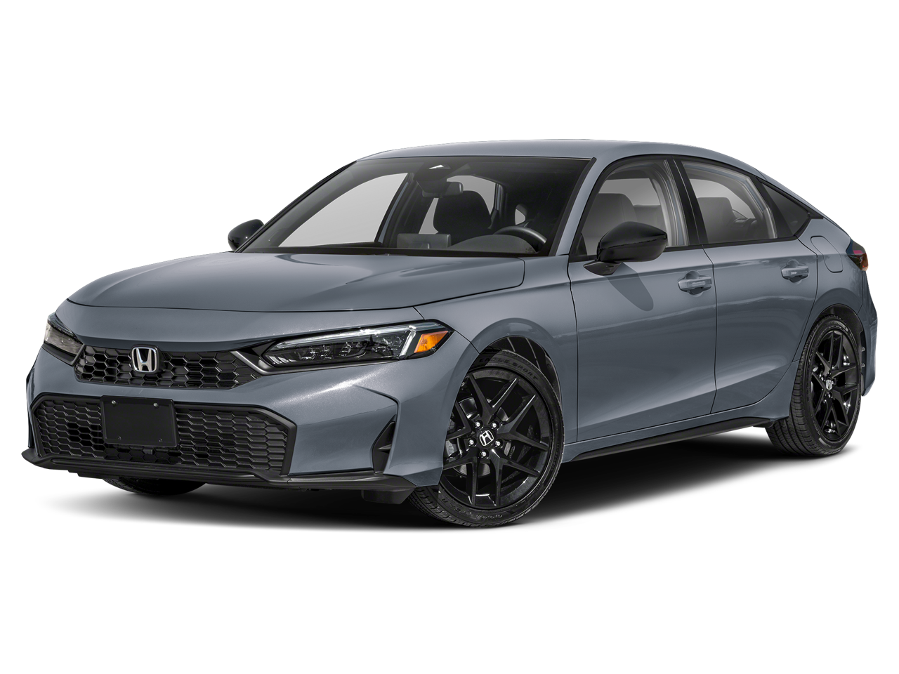 2026 Honda Civic Hatchback Sport in Urban Gray Pearl — front three-quarter view