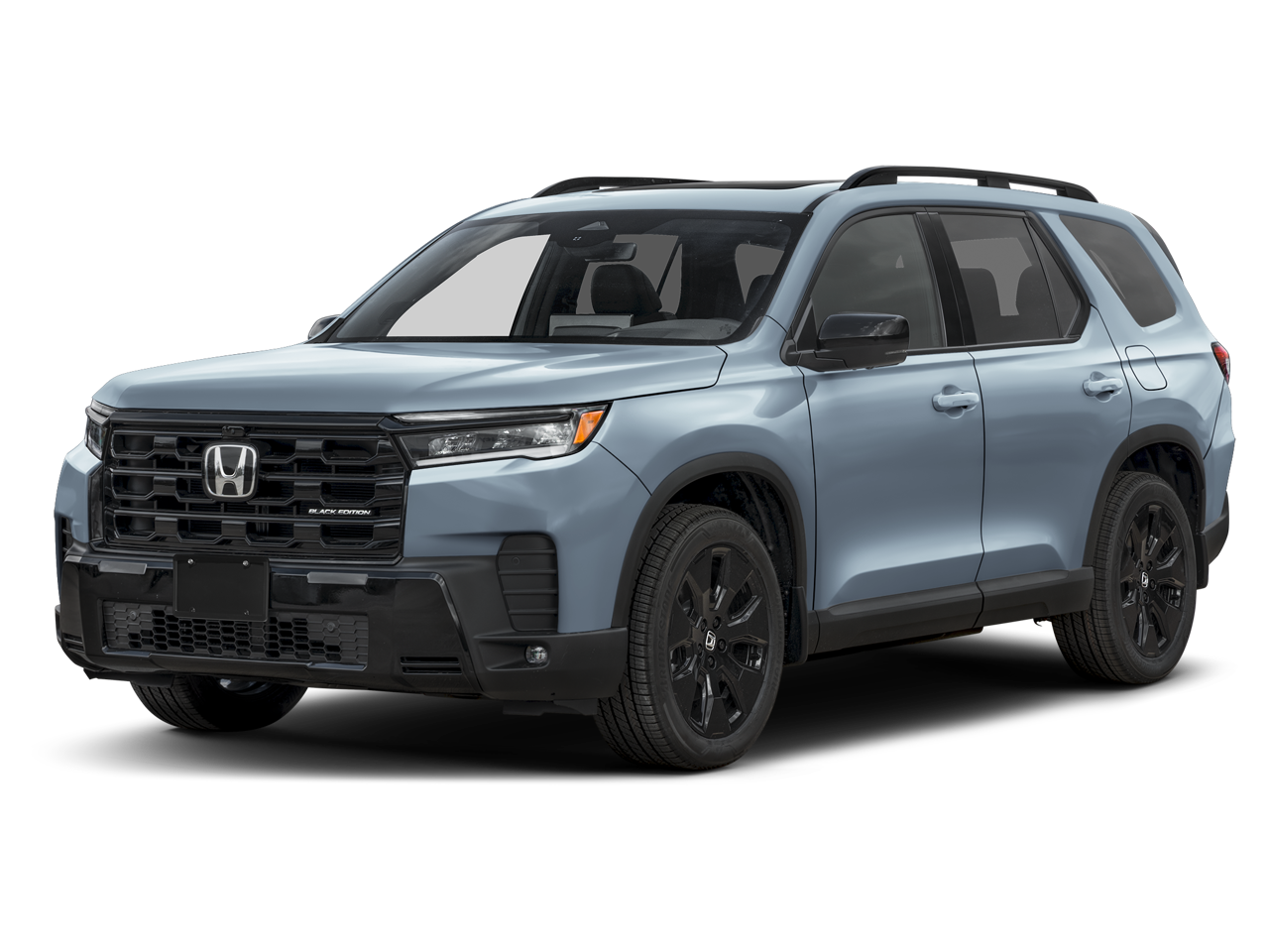 2026 Honda Pilot Black Edition in Sonic Gray Pearl — front three-quarter view