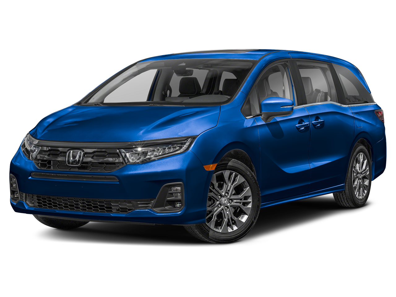 2026 Honda Odyssey Touring in Smoke Blue Pearl — front three-quarter view